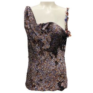 DRIES VAN NOTEN MULTI CEYON SEQUINED SLEEVELESS TOP